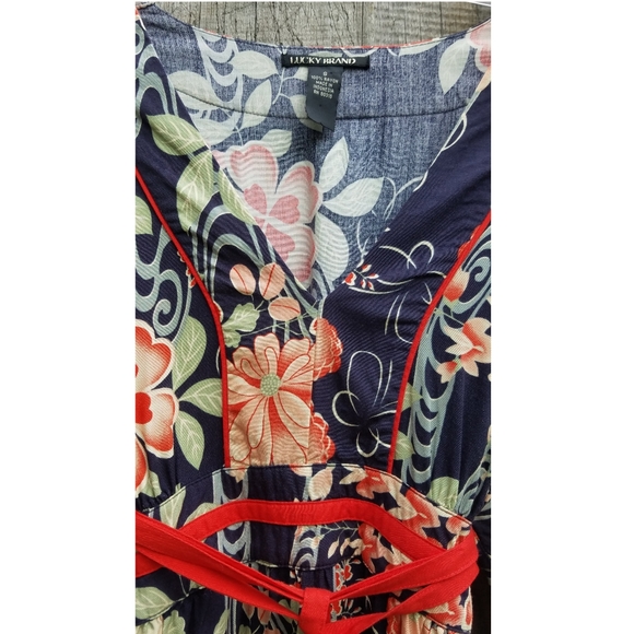 Lucky brand Asian kimono style floral dress - Picture 4 of 12